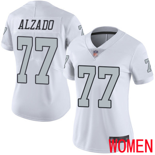 Oakland Raiders Limited White Women Lyle Alzado Jersey NFL Football #77 Rush Vapor Untouchable Jersey